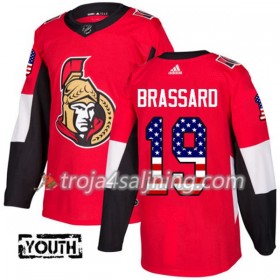 Ottawa Senators tröja Derick Brassard 19 Röd USA Flag Fashion 2017-2018 Adidas Authentic - NHL Tröjor Barn